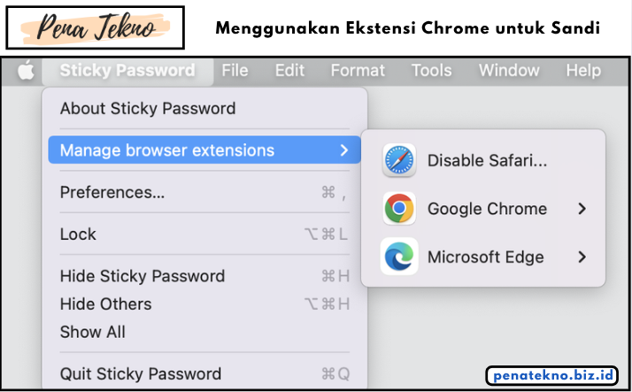 Menggunakan Ekstensi Chrome untuk Sandi